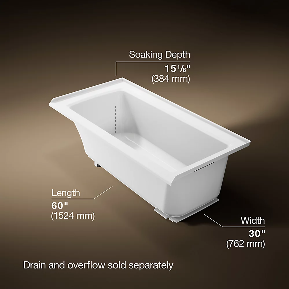 Kohler 1946-R-0 Archer 60X30 3-Flange Bath