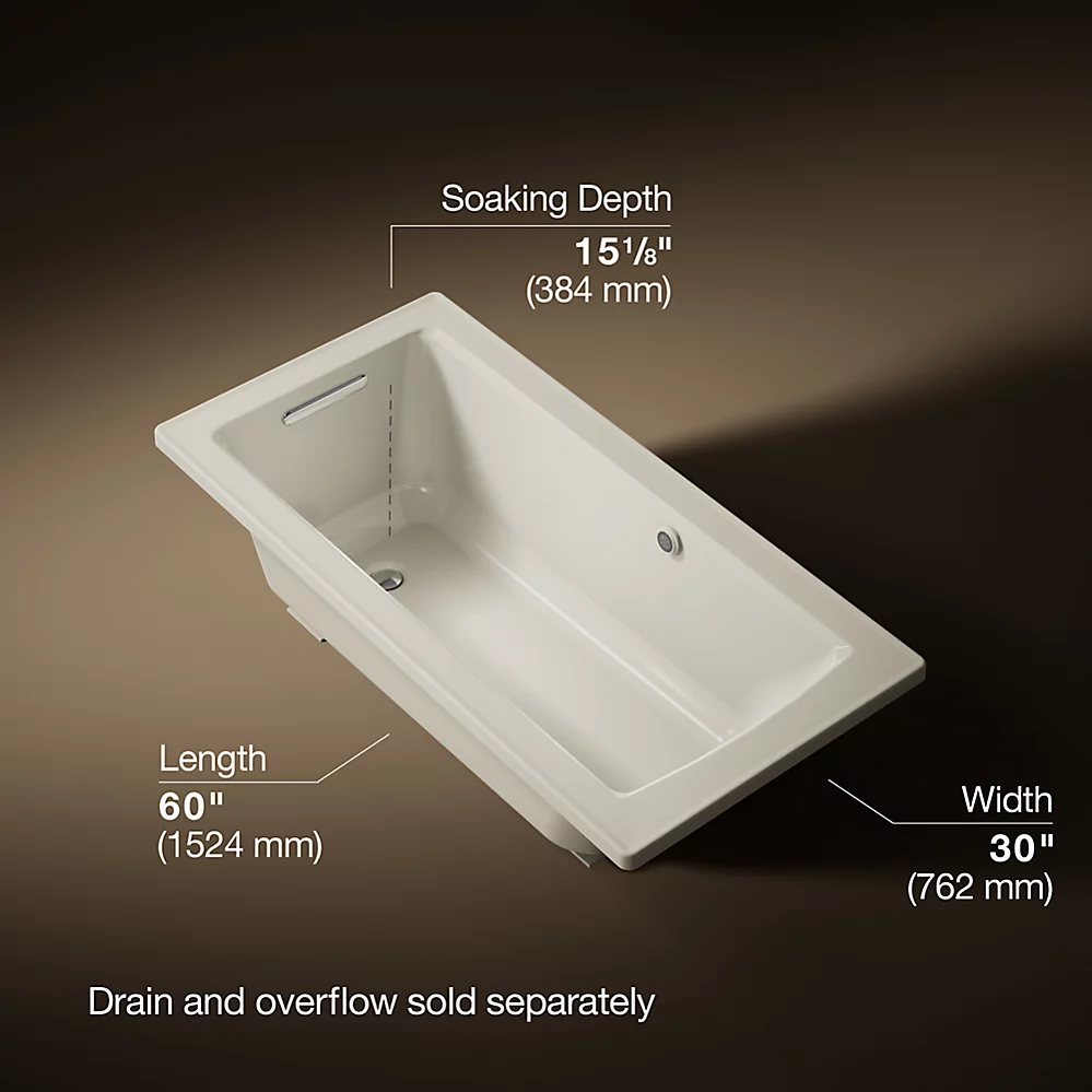 Kohler 1946-W1-96 Archer Bask 60X30 Drop-In Bath