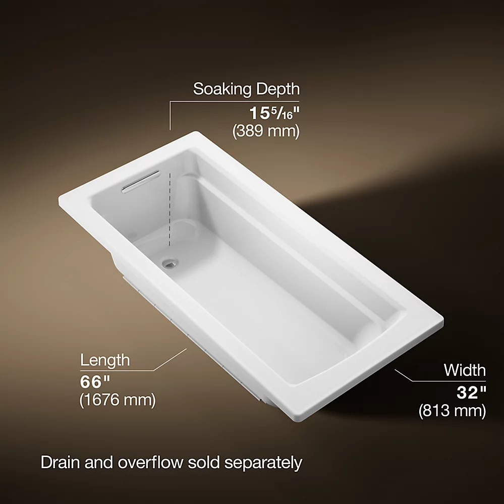 Kohler 1948-0 Archer 66X32 Bath, Drop-In