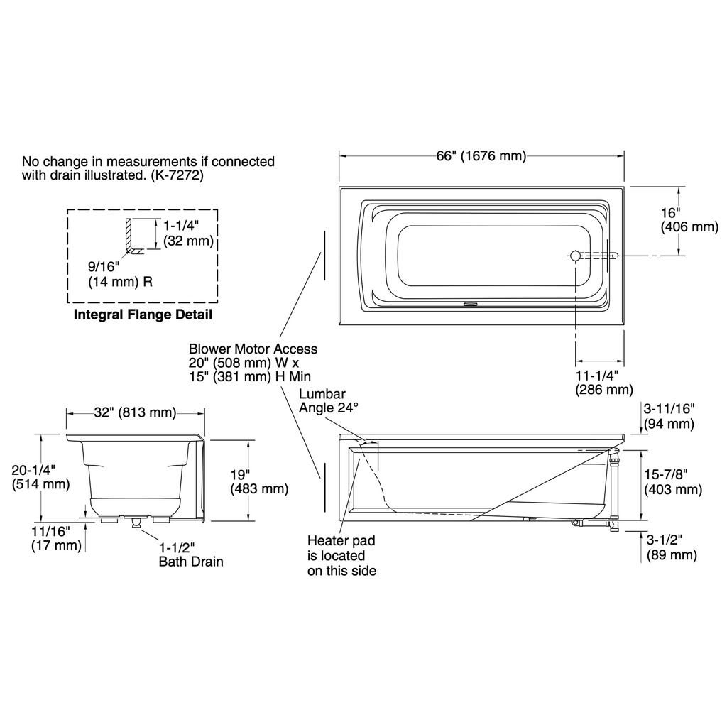 Kohler 1948-RAW-95 Archer Bask 66X32 Ia Bath