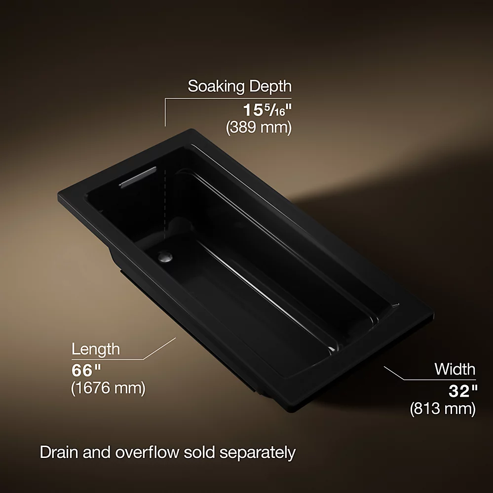 Kohler 1948-W1-7 Archer Bask 66X32 Bath, Drop-In