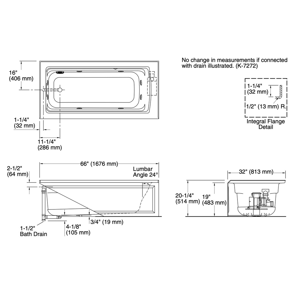 Kohler 1949-LA-96 Archer Ia Fj Whirlpool, 5.5'