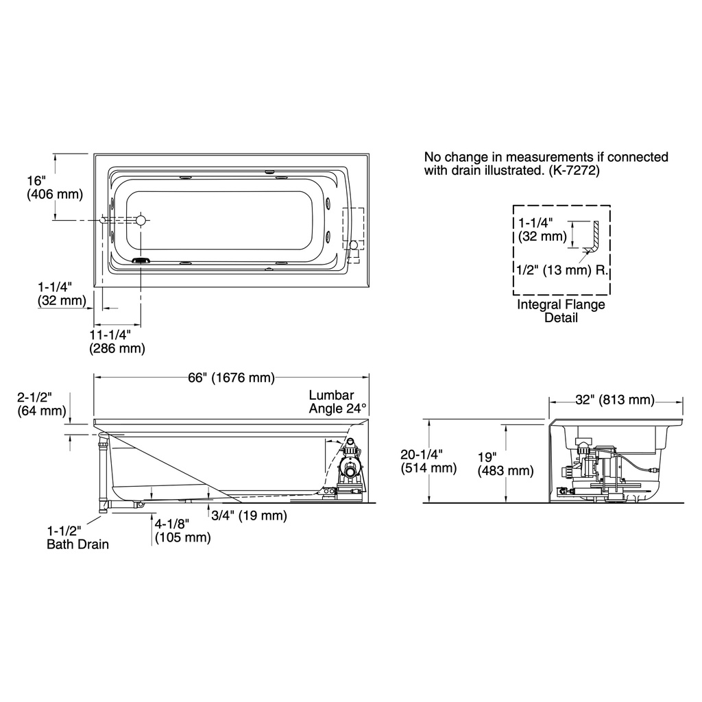 Kohler 1949-LAW-95 Archer Bask Ia Fj Whirlpool, 5.5'