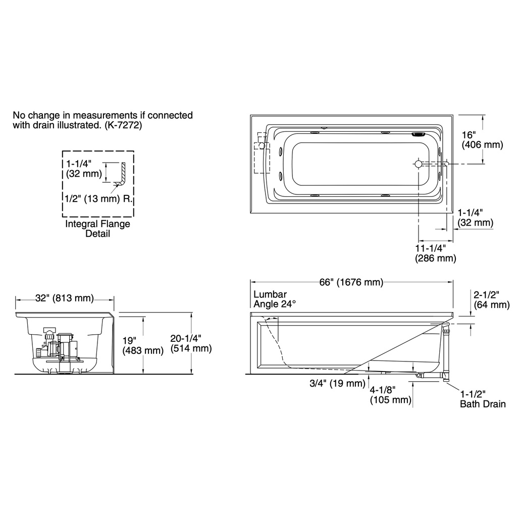 Kohler 1949-RA-96 Archer Ia Fj Whirlpool, 5.5'