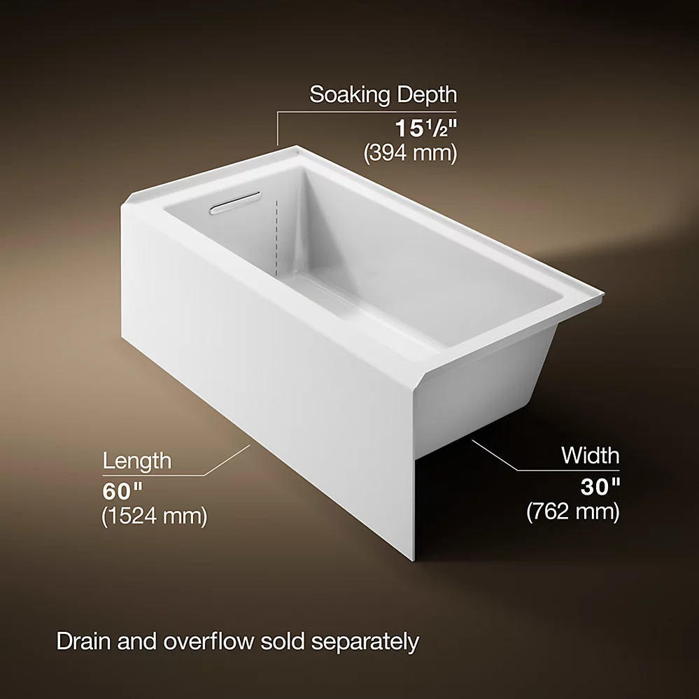 Kohler 1956-LA-0 Underscore 60X30 Ia Bath, Lh