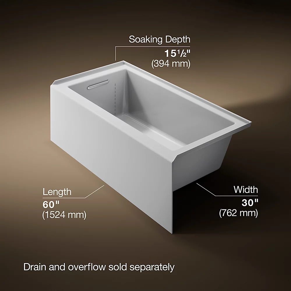 Kohler 1956-RA-95 Underscore 60X30 Ia Bath, Rh
