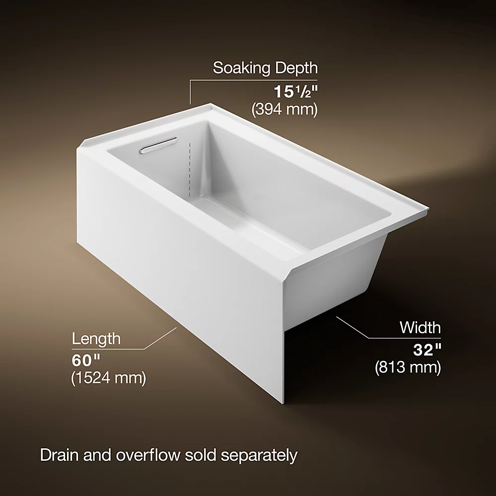 Kohler 1957-LA-0 Underscore 60X32 Ia Bath, Lh