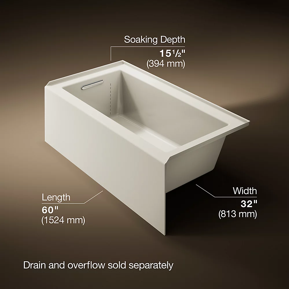 Kohler 1957-RA-96 Underscore 60X32 Ia Bath, Rh