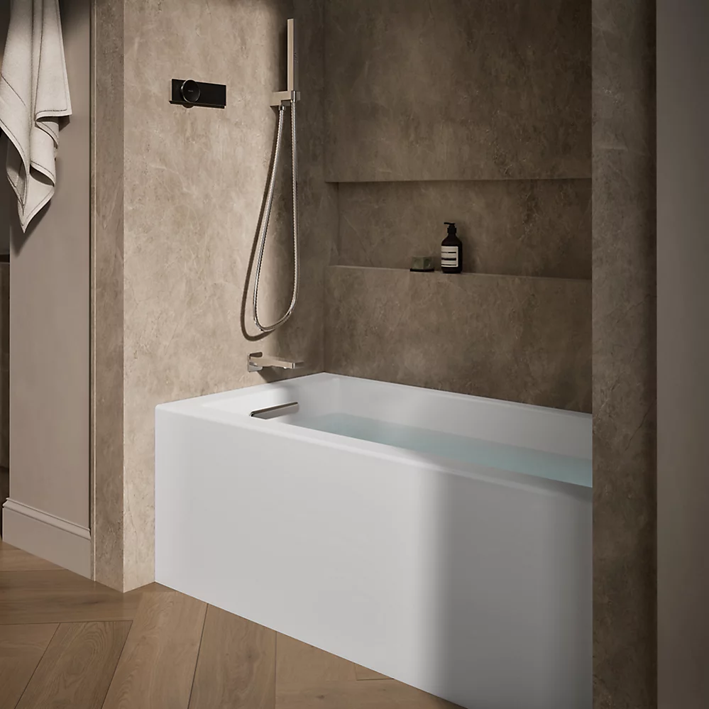Kohler 20201-LA-0 Underscore 60X30 Left-Hand Drain Alcove Bath White