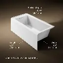 Kohler 20201-LA-0 Underscore 60X30 Left-Hand Drain Alcove Bath White