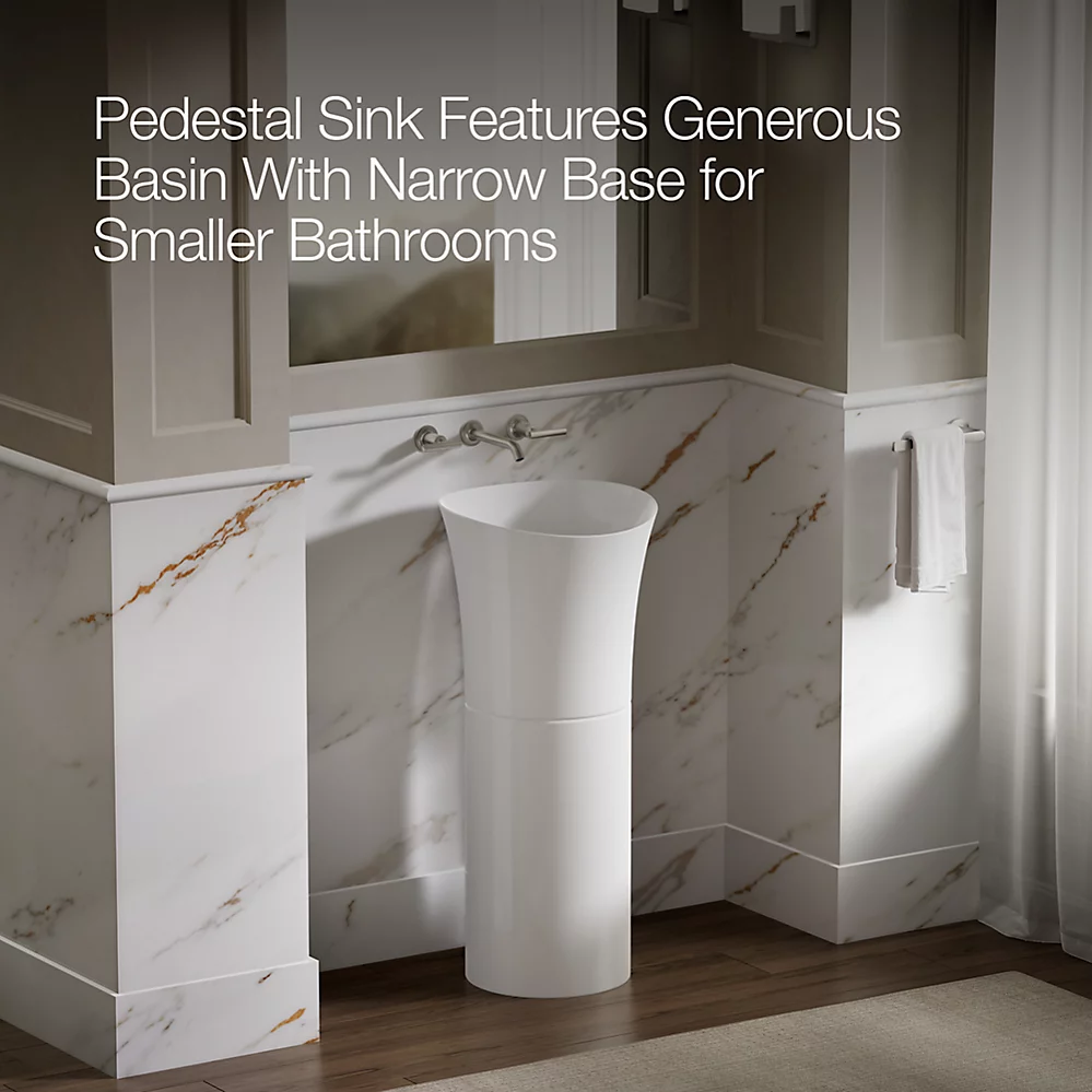 Kohler 20701-N-0 Veil Pedestal Lavatory No Overflow