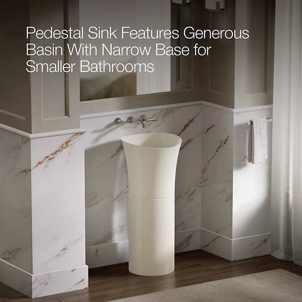 Kohler 20701-N-96 Veil Pedestal Lavatory No Overflow