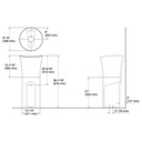 Kohler 20701-N-96 Veil Pedestal Lavatory No Overflow