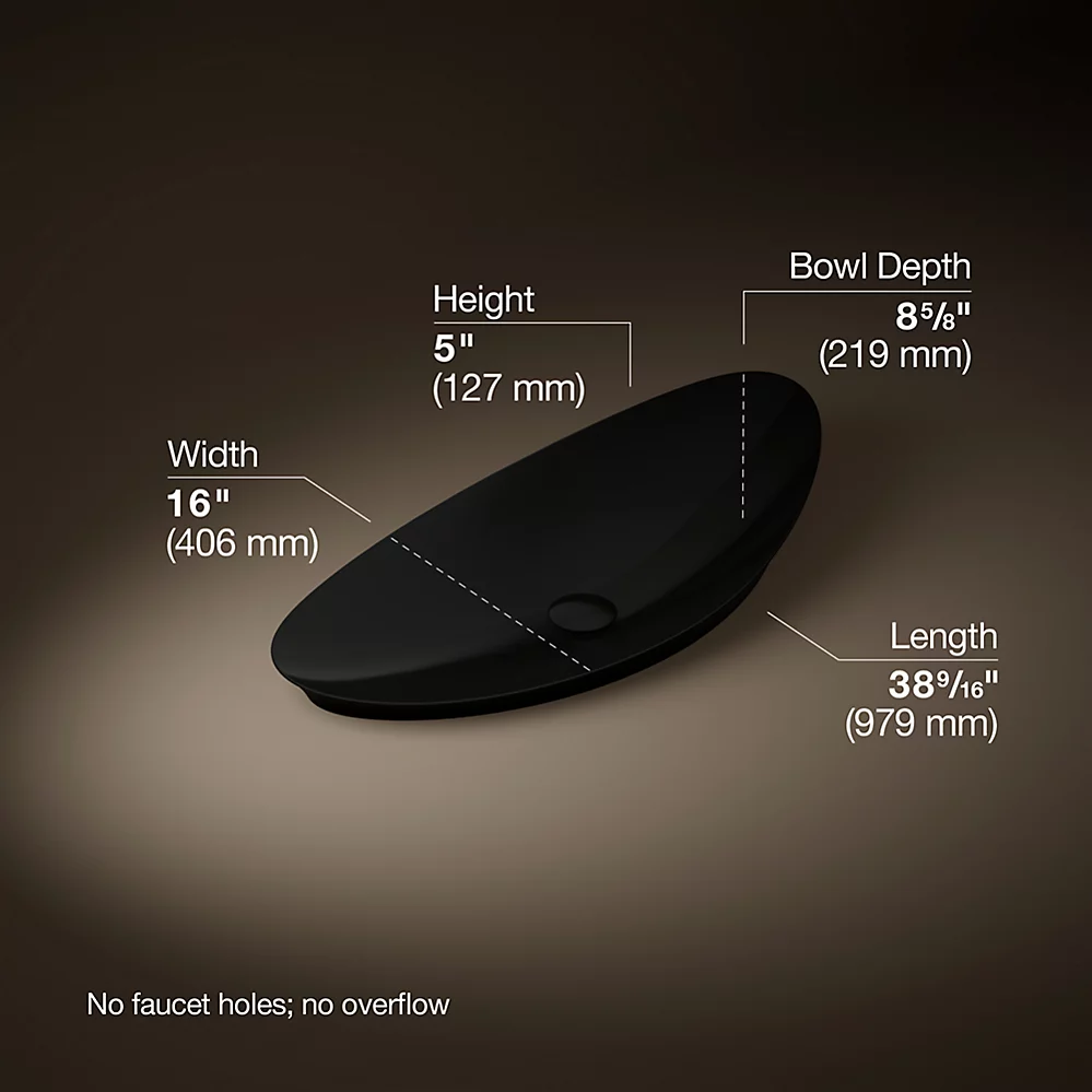 Kohler 20705-N-7 Veil Trough Vessel No Overflow