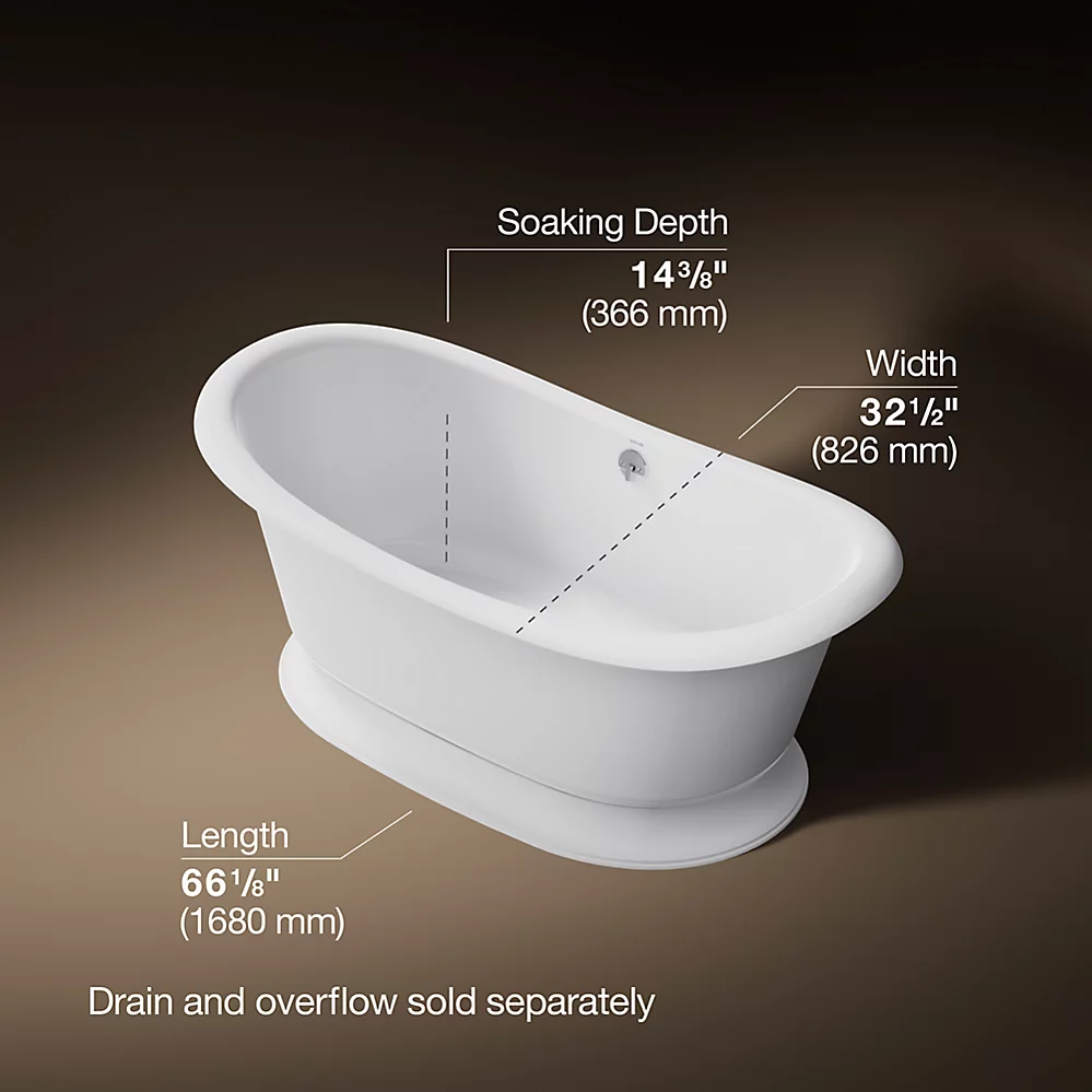 Kohler 21000-W-0 Artifacts 66X33 Bath, White Back