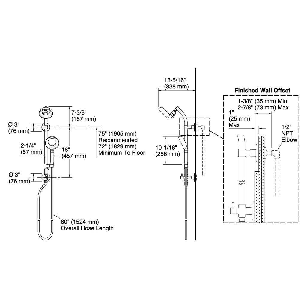 Kohler 21026-BL Statement Ves Hydrorail-S Set 1.5 Gpm
