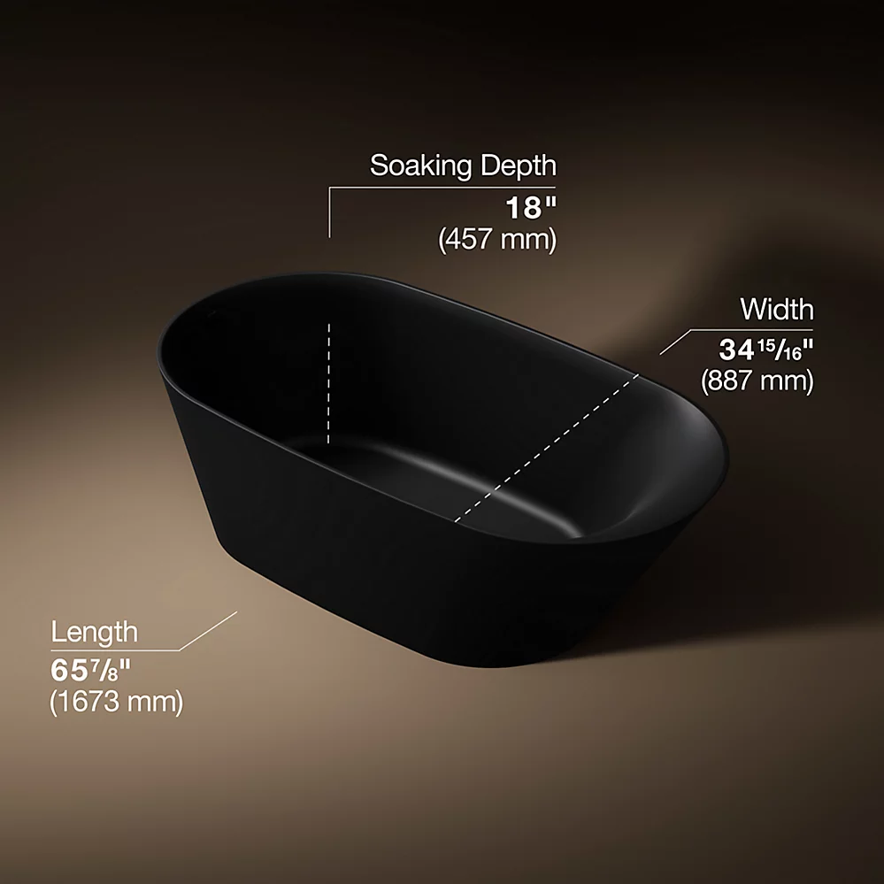 Kohler 21388-HB1 Brazn Freestanding Bath 66X35