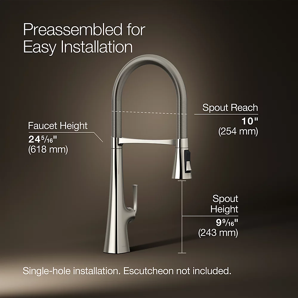 Kohler 22060-SN Graze Semi-Pro Kitchen Faucet