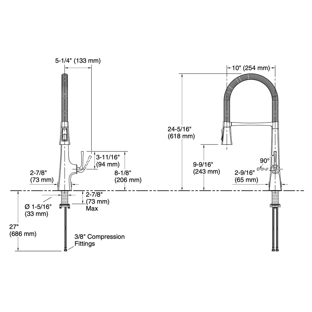 Kohler 22060-SN Graze Semi-Pro Kitchen Faucet