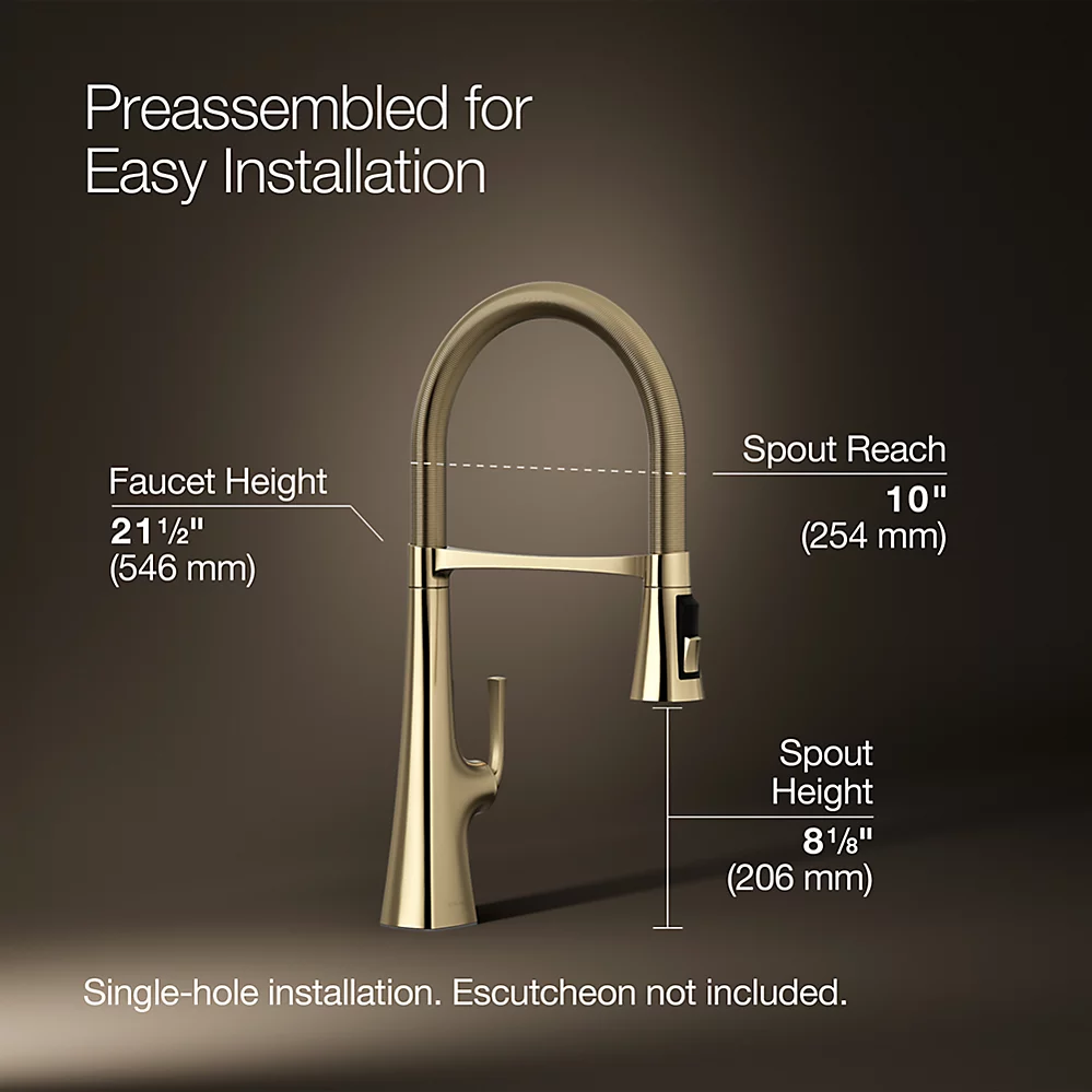 Kohler 22061-AF Graze Medium Semi-Pro Kitchen Faucet