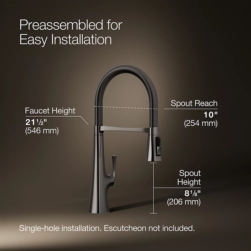 Kohler 22061-TT Graze Medium Semi-Pro Kitchen Faucet