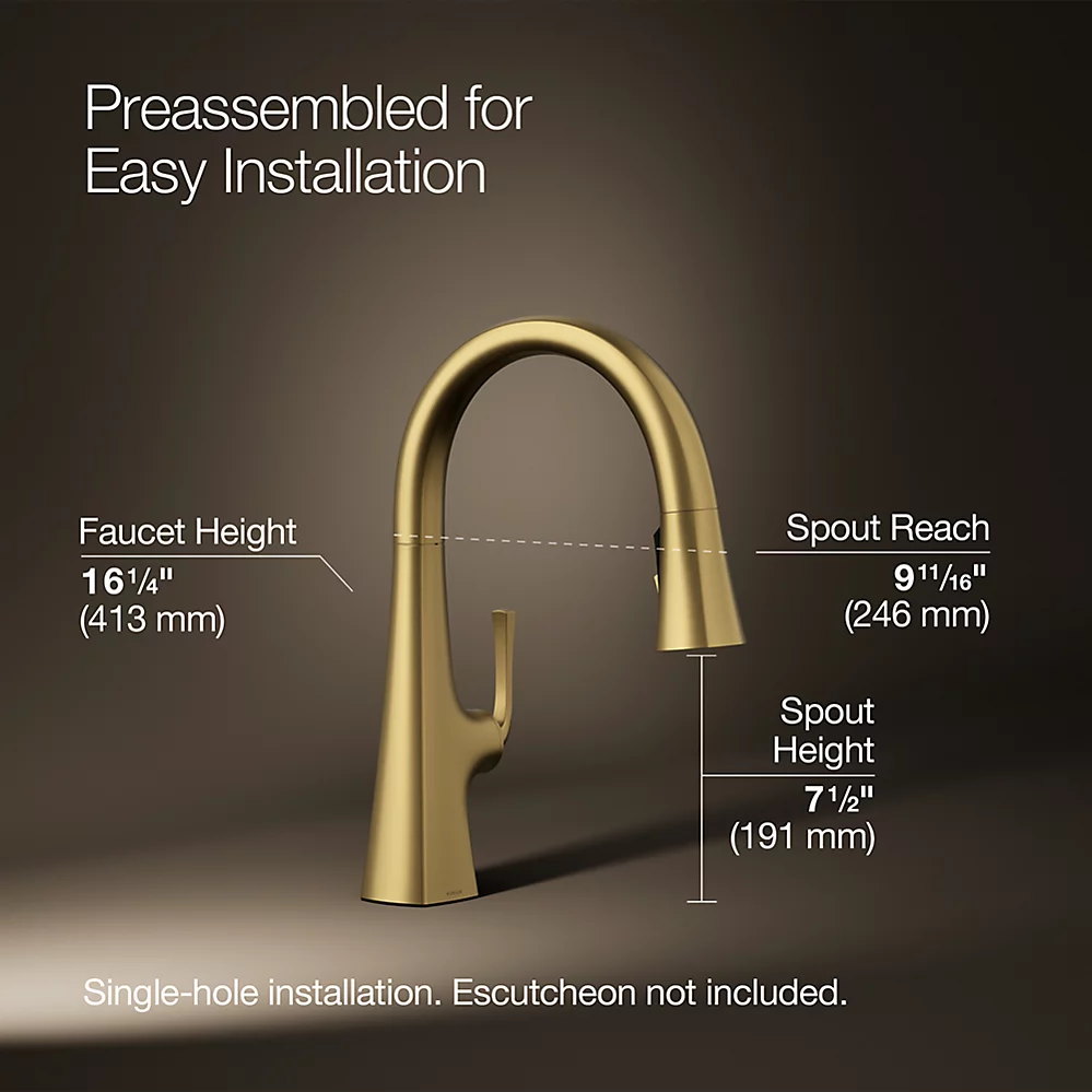 Kohler 22063-2MB Graze Secondary Pull-Down Kitchen Fct