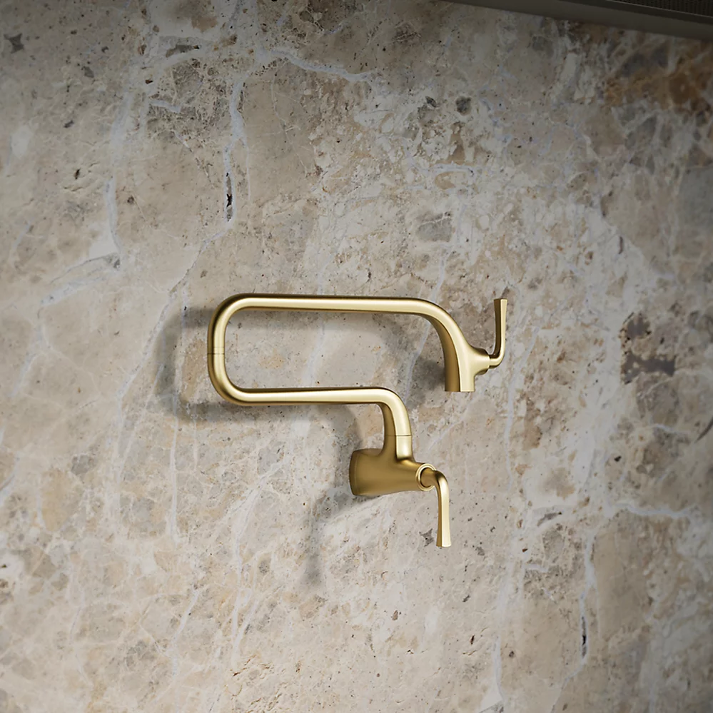 Kohler 22066-2MB Graze Wall-mount Pot Filler Vibrant Brushed Moderne Brass