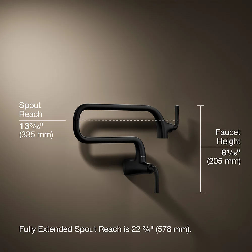 Kohler 22066-BL Graze Wm Pot Filler