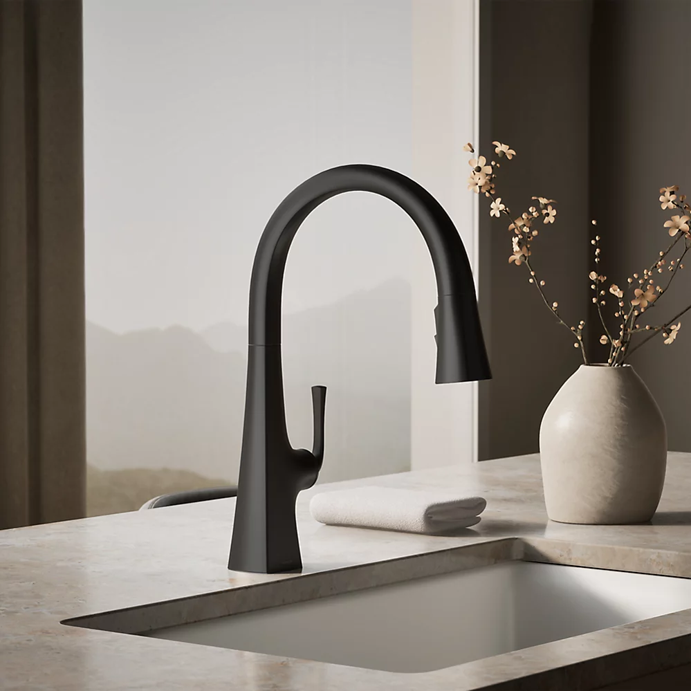 Kohler 22068-BL Graze Pull-Down Kitchen Fct W/Response