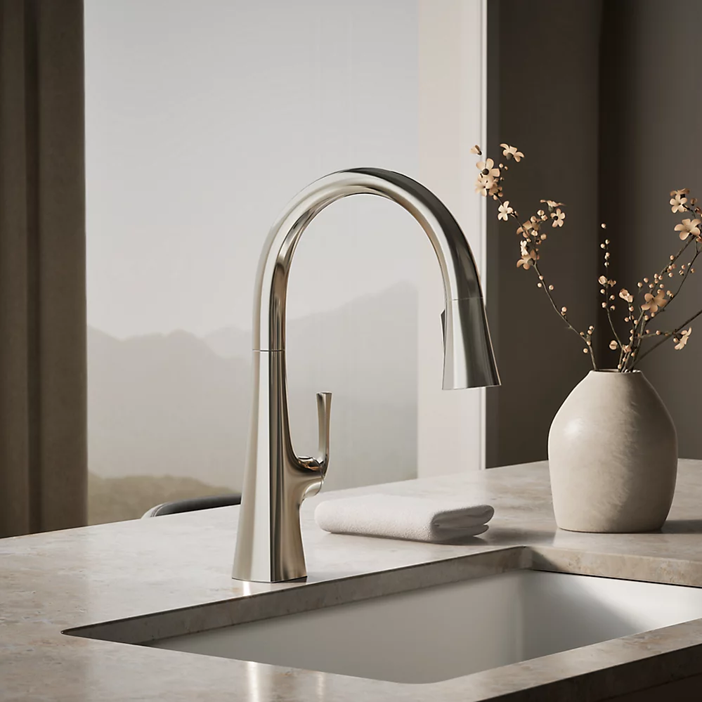 Kohler 22068-SN Graze Pull-Down Kitchen Fct W/Response