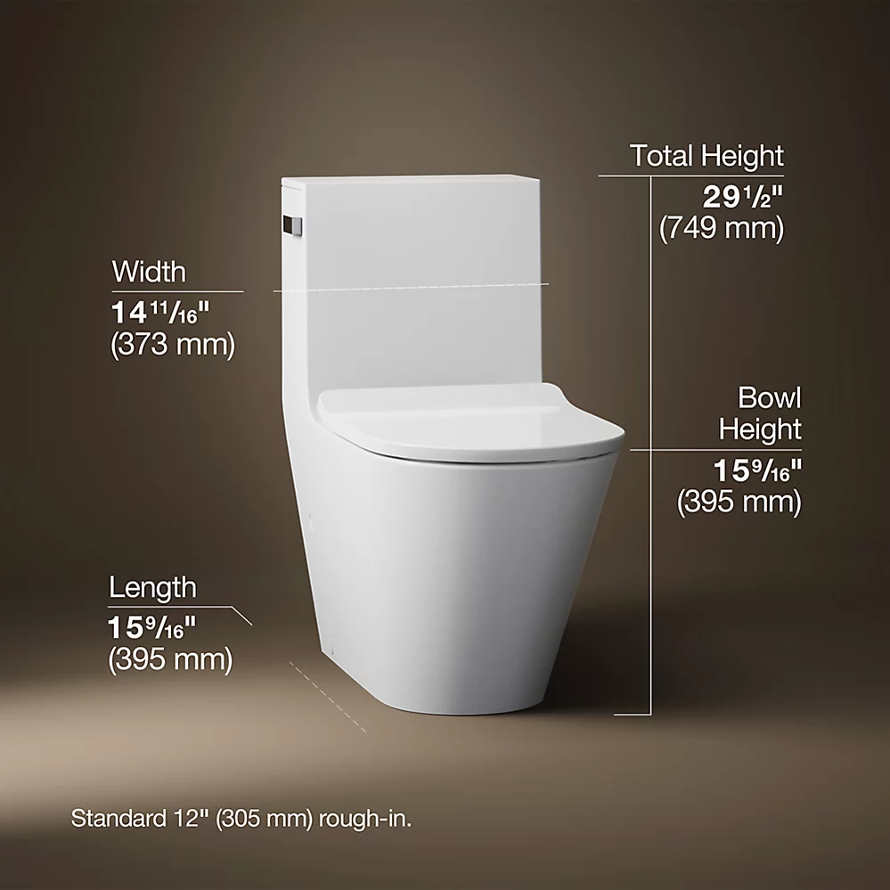 Kohler 22378-0 Brazn 1Pc Toilet 305Mm W/ Seat