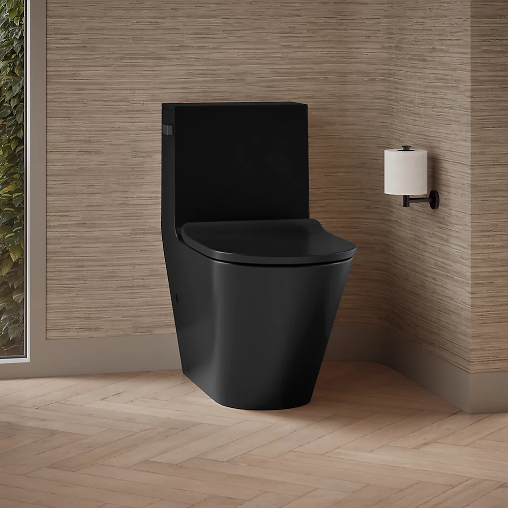 Kohler 22378-HB1 Brazn 1Pc Toilet W/Seat Honed Black