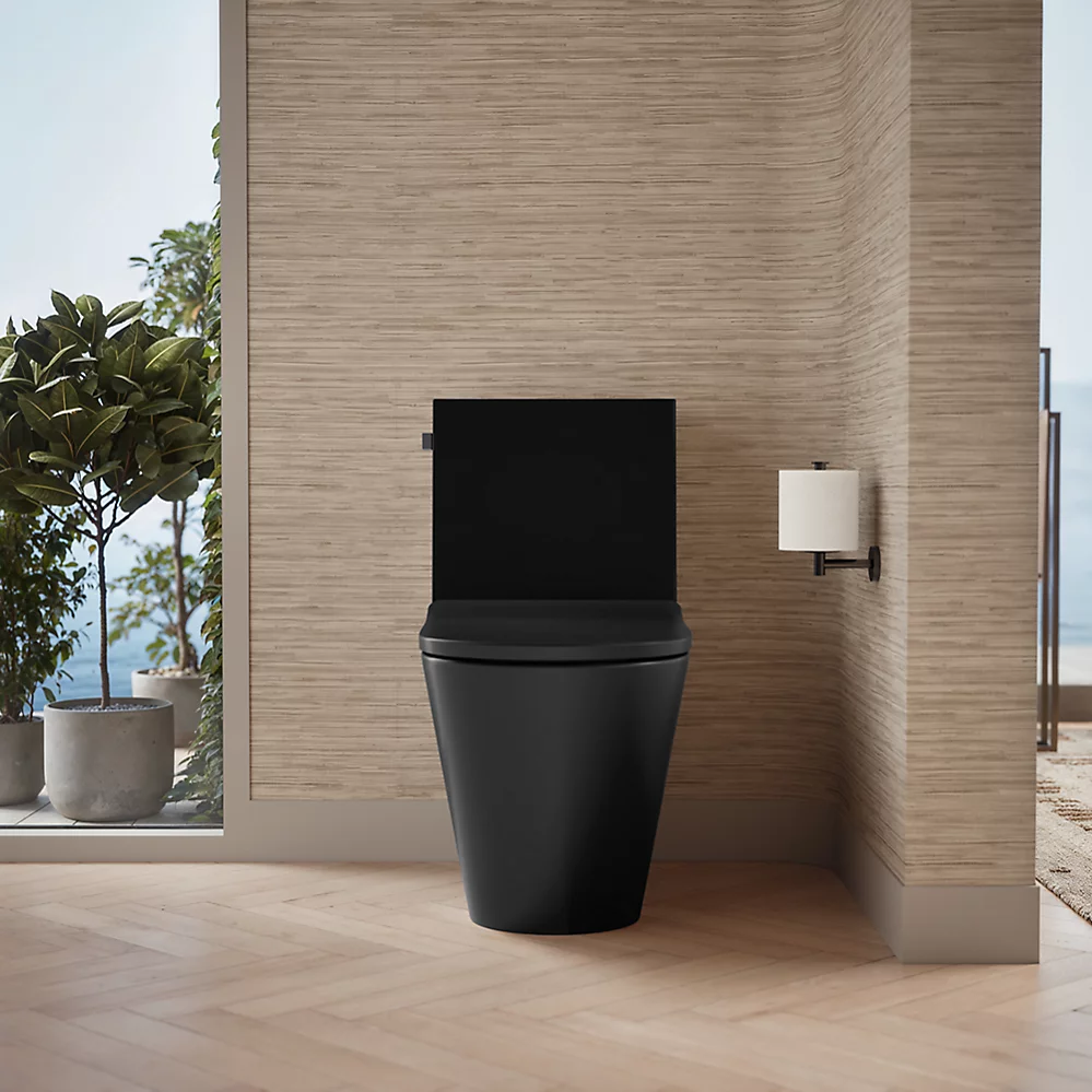 Kohler 22378-HB1 Brazn 1Pc Toilet W/Seat Honed Black