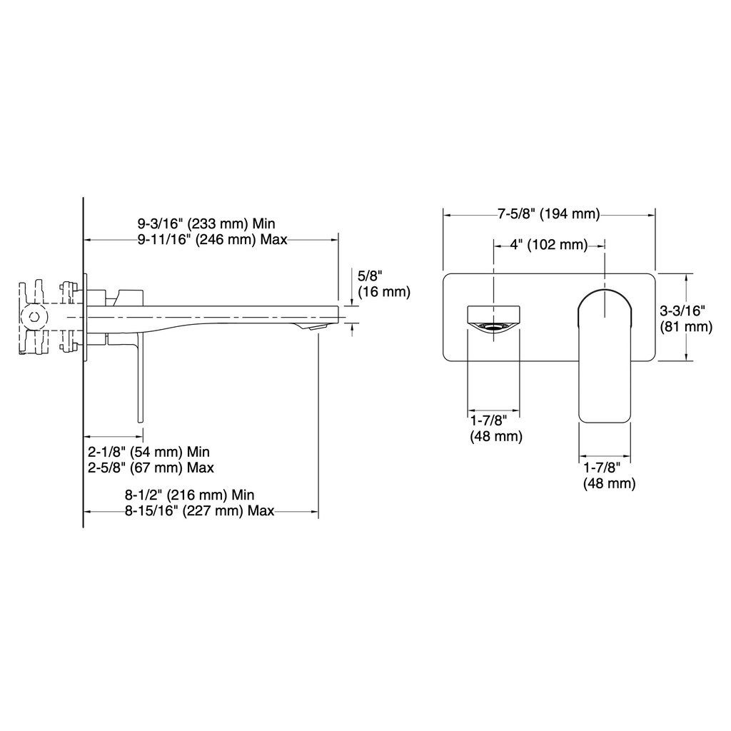 Kohler 22567-4-BN Parallel 1 Handle Wm Lavatory Faucet Lever
