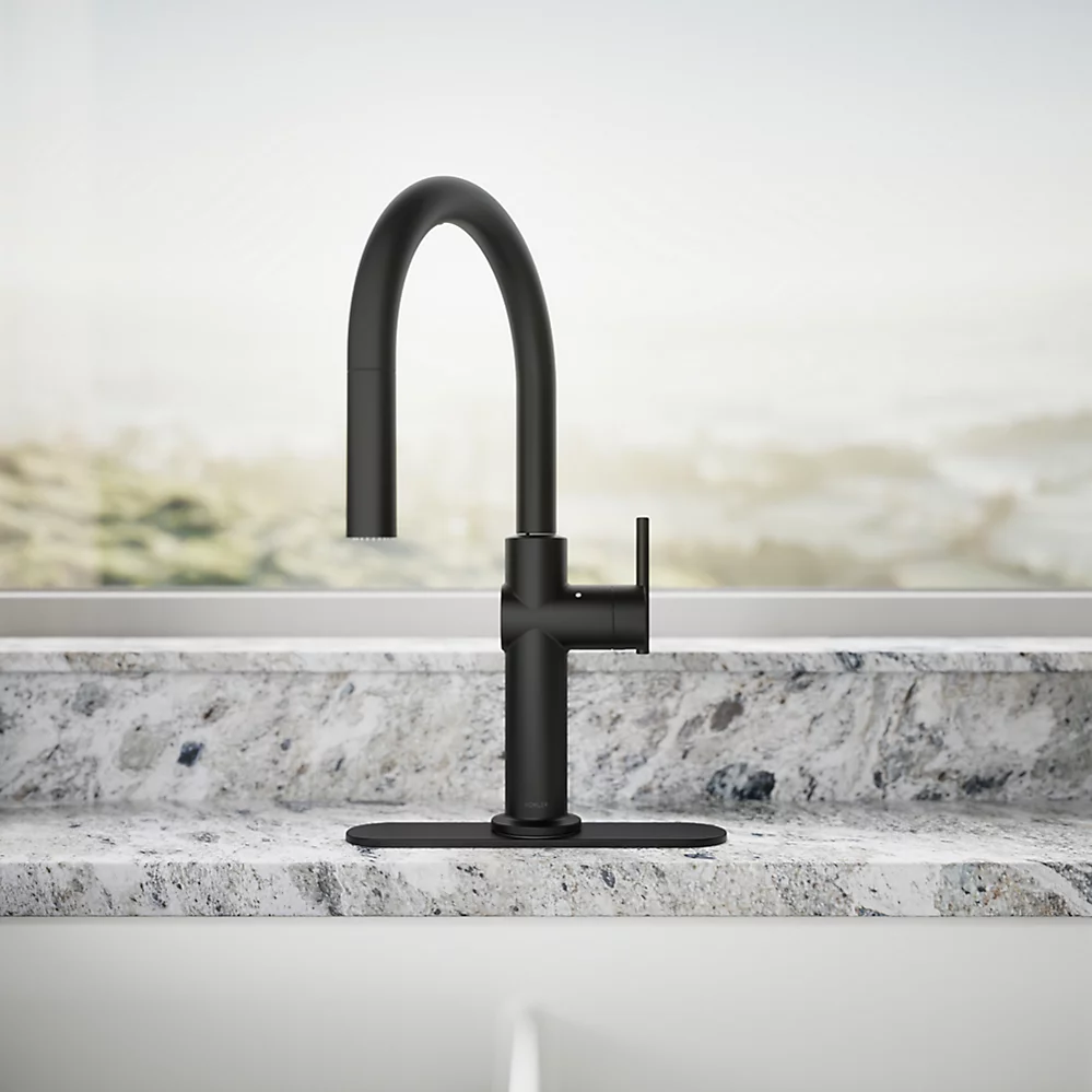 Kohler 22974-BL Crue Touchless Pulldown Kitchen Faucet Matte Black