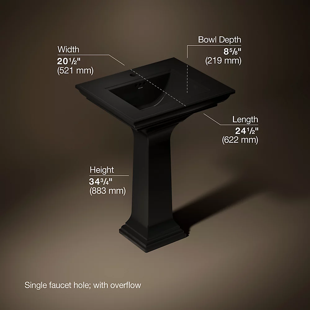 Kohler 2344-1-7 Memoirs Stately 24 Pedestal Lavatory