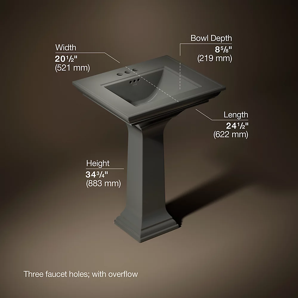 Kohler 2344-4-58 Memoirs Stately 24 Pedestal Lavatory