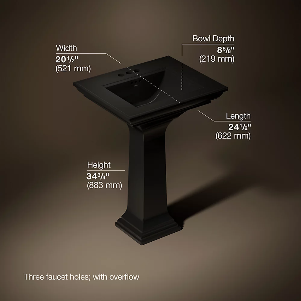 Kohler 2344-4-7 Memoirs Stately 24 Pedestal Lavatory
