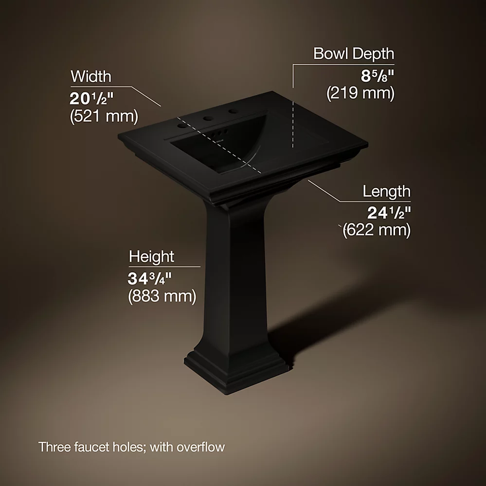 Kohler 2344-8-7 Memoirs Stately 24 Pedestal Lavatory