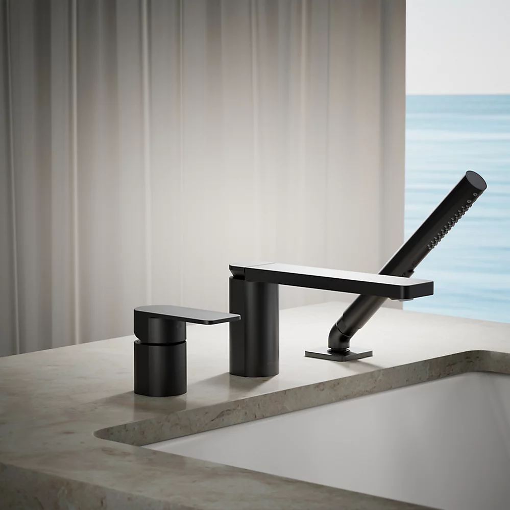 Kohler 23488-4-BL Parallel 3Hole Bath Filler W/ Hndshwr