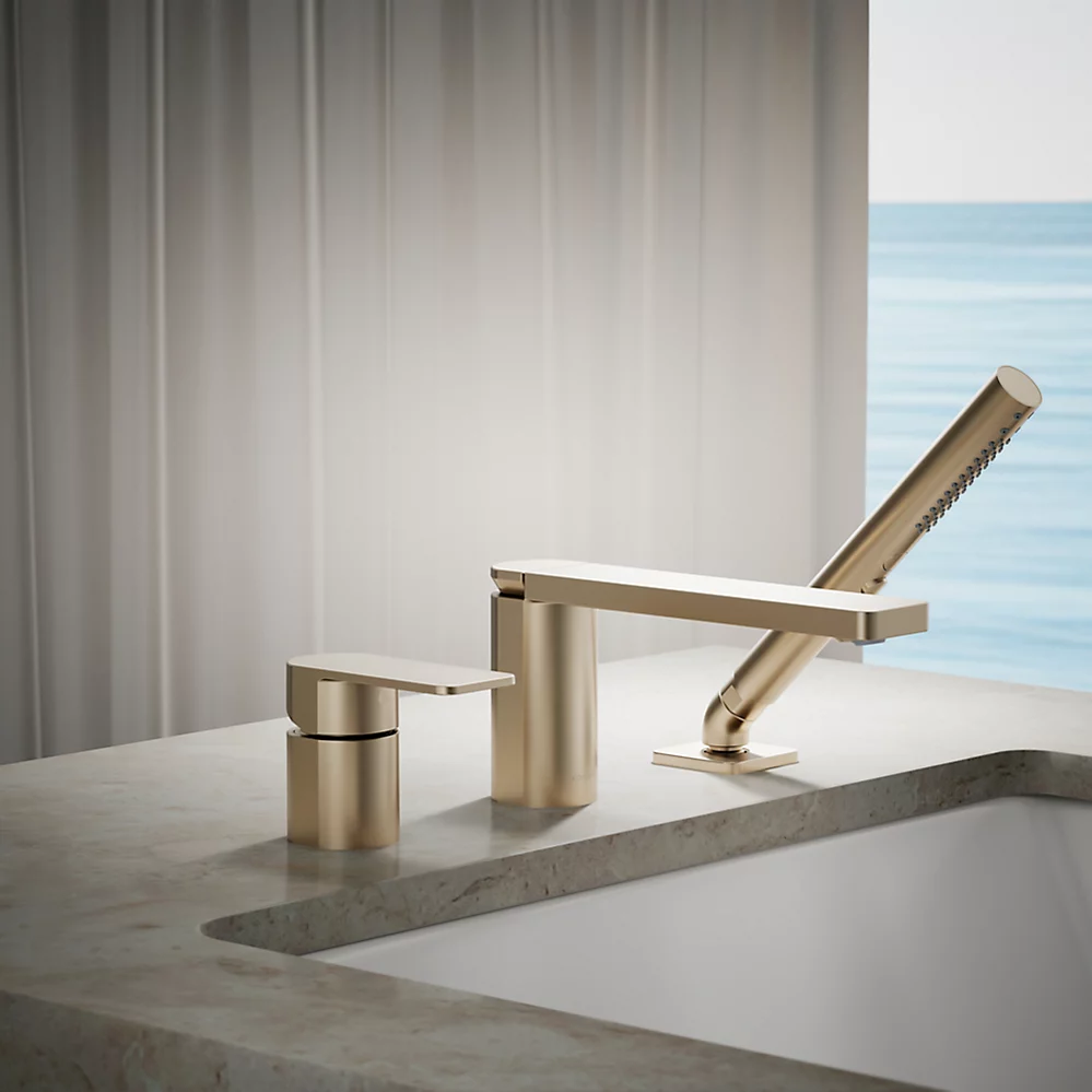 Kohler 23488-4-BV Parallel 3Hole Bath Filler W/ Hndshwr