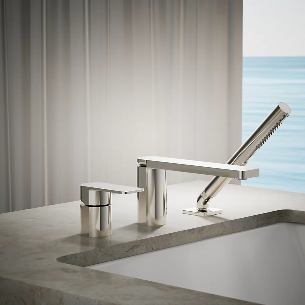 Kohler 23488-4-SN Parallel 3Hole Bath Filler W/ Hndshwr
