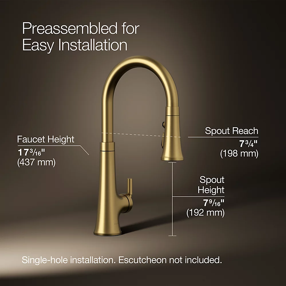 Kohler 23766-2MB Tone Pull Down Kitchen Faucet W/ Response