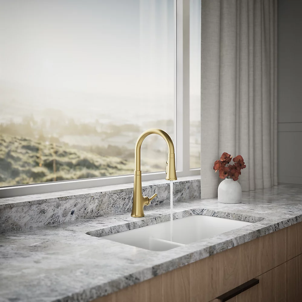 Kohler 23766-2MB Tone Pull Down Kitchen Faucet W/ Response
