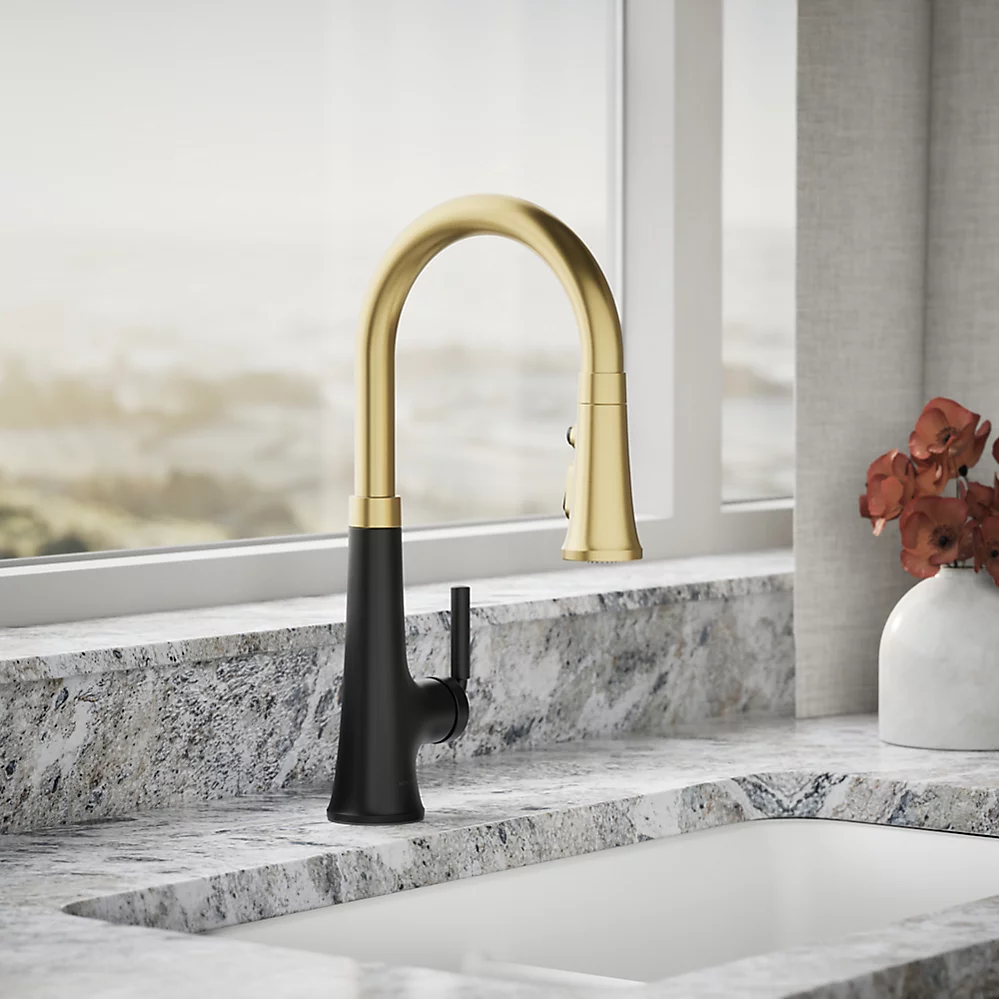 Kohler 23766-BMB Tone Pull Down Kitchen Faucet W/ Response