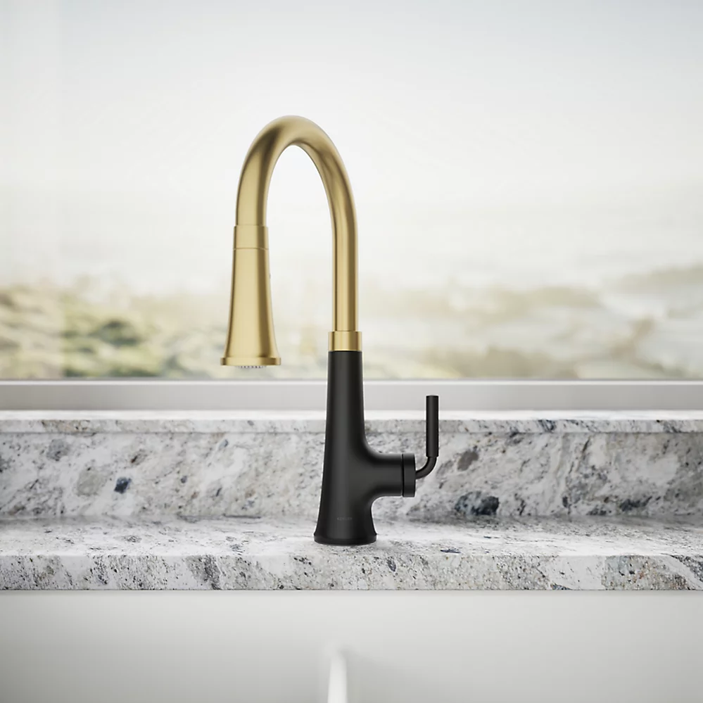 Kohler 23766-BMB Tone Pull Down Kitchen Faucet W/ Response