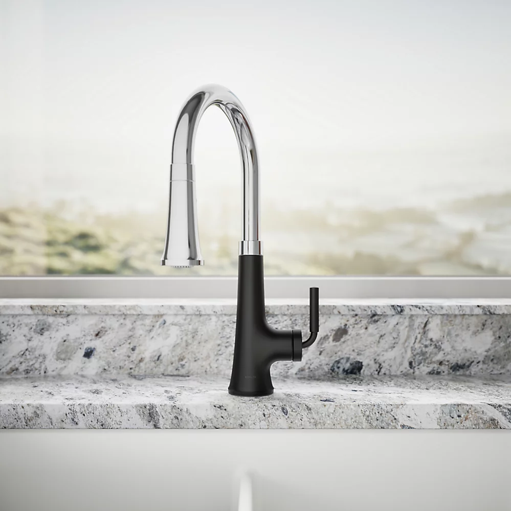 Kohler 23766-CBL Tone Pull Down Kitchen Faucet W/ Response