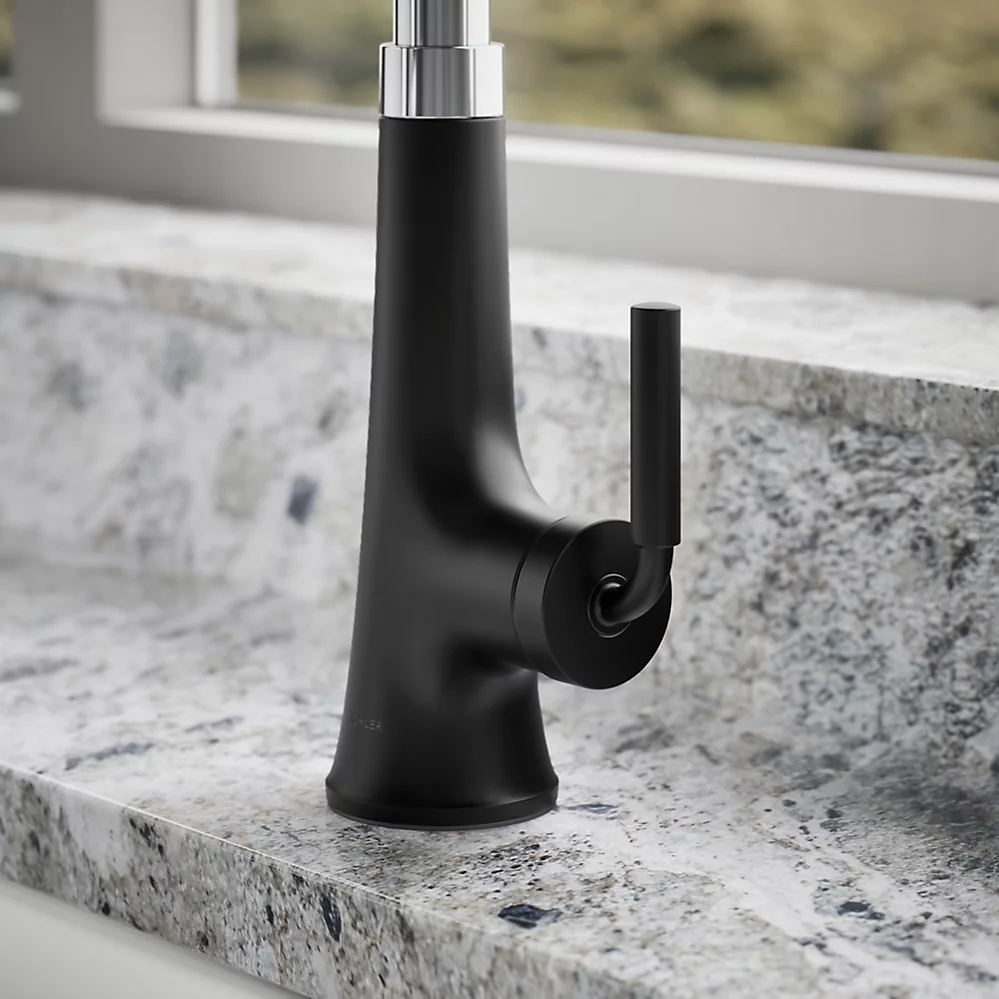 Kohler 23766-CBL Tone Pull Down Kitchen Faucet W/ Response