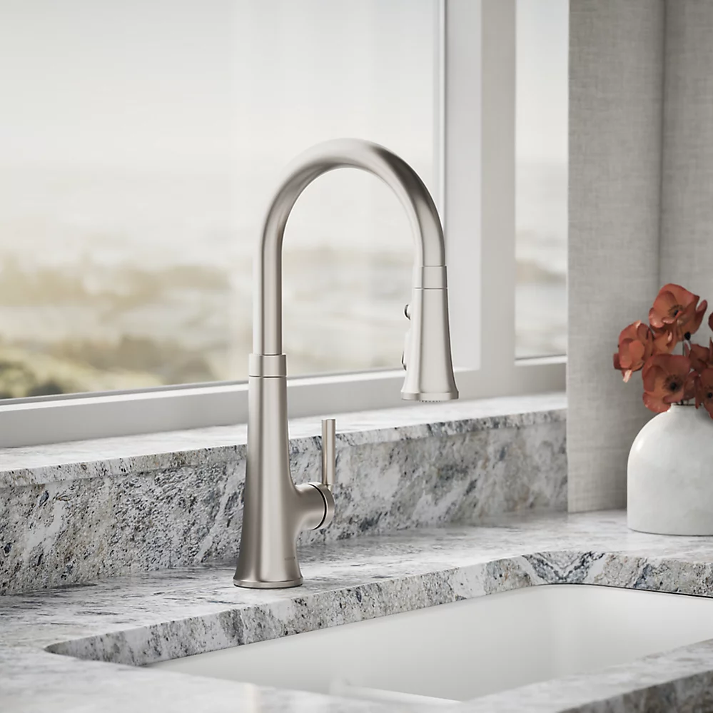 Kohler 23766-VS Tone Pull Down Kitchen Faucet W/ Response Vibrant Stainless