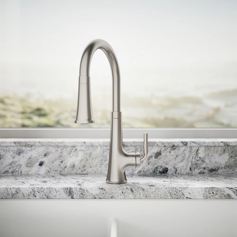 Kohler 23766-VS Tone Pull Down Kitchen Faucet W/ Response Vibrant Stainless